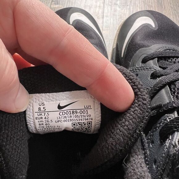 Nike Fly By Mid Basketball Shoes Sneakers Mens Size 8.5 Black White CD0189-001 - Picture 4 of 5